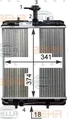 HELLA 8MK 376 754-484 - Radiators, Motora dzesēšanas sistēma autodraugiem.lv