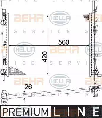 HELLA 8MK 376 755-531 - Radiators, Motora dzesēšanas sistēma autodraugiem.lv