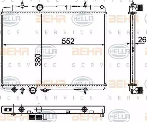 HELLA 8MK 376 767-101 - Radiators, Motora dzesēšanas sistēma autodraugiem.lv