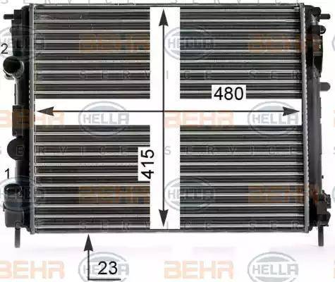 HELLA 8MK 376 700-584 - Radiators, Motora dzesēšanas sistēma autodraugiem.lv