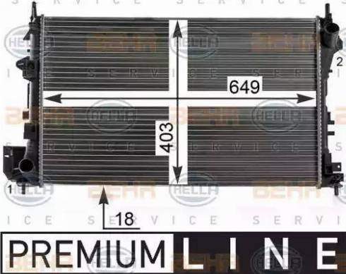 HELLA 8MK 376 700-661 - Radiators, Motora dzesēšanas sistēma autodraugiem.lv