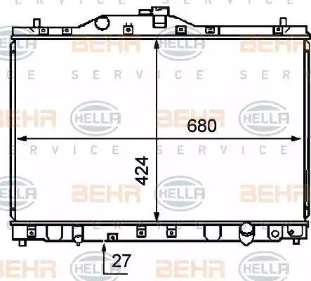 HELLA 8MK 376 708-011 - Radiators, Motora dzesēšanas sistēma autodraugiem.lv