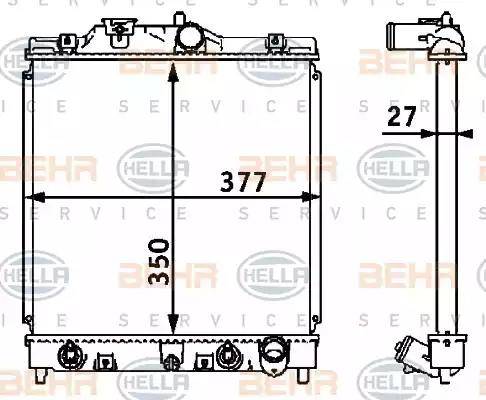 HELLA 8MK 376 708-381 - Radiators, Motora dzesēšanas sistēma autodraugiem.lv