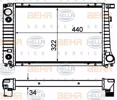 HELLA 8MK 376 703-024 - Radiators, Motora dzesēšanas sistēma autodraugiem.lv