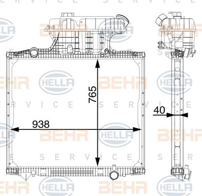 HELLA 8MK 376 702-854 - Radiators, Motora dzesēšanas sistēma autodraugiem.lv