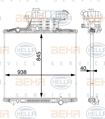 HELLA 8MK 376 702-884 - Radiators, Motora dzesēšanas sistēma autodraugiem.lv