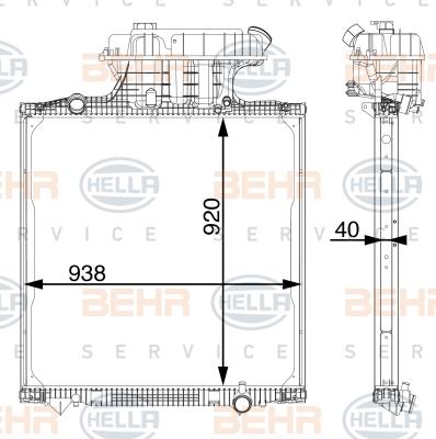 HELLA 8MK 376 702-834 - Radiators, Motora dzesēšanas sistēma autodraugiem.lv