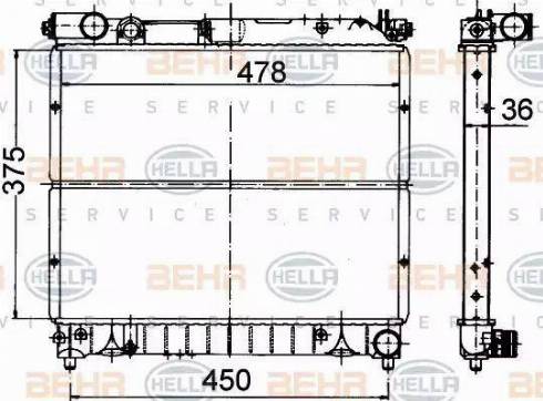 HELLA 8MK 376 707-051 - Radiators, Motora dzesēšanas sistēma autodraugiem.lv