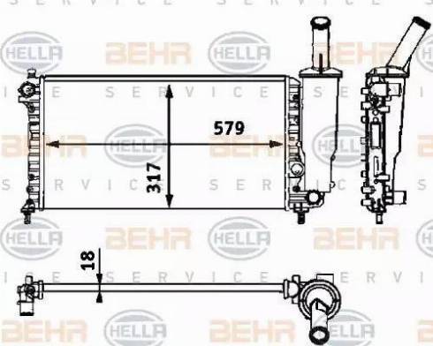 HELLA 8MK 376 718-581 - Radiators, Motora dzesēšanas sistēma autodraugiem.lv
