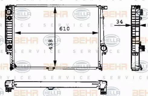 HELLA 8MK 376 713-074 - Radiators, Motora dzesēšanas sistēma autodraugiem.lv