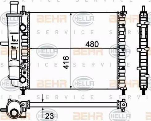 HELLA 8MK 376 735-111 - Radiators, Motora dzesēšanas sistēma autodraugiem.lv