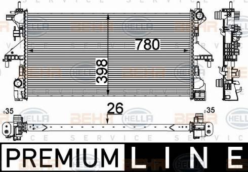 HELLA 8MK 376 733-561 - Radiators, Motora dzesēšanas sistēma autodraugiem.lv