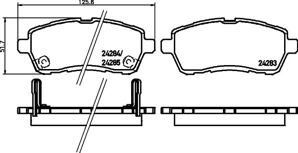 HELLA PAGID 8DB 355 014-001 - Bremžu uzliku kompl., Disku bremzes autodraugiem.lv