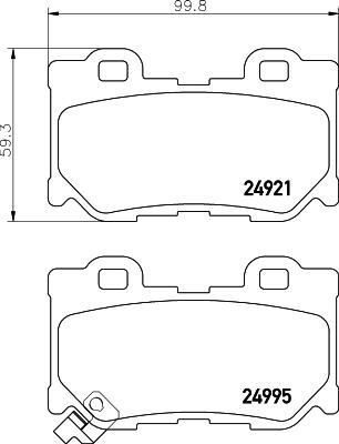 HELLA PAGID 8DB 355 014-851 - Bremžu uzliku kompl., Disku bremzes autodraugiem.lv