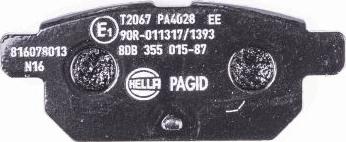 HELLA PAGID 8DB 355 015-871 - Bremžu uzliku kompl., Disku bremzes autodraugiem.lv