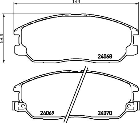 HELLA PAGID 8DB 355 010-451 - Bremžu uzliku kompl., Disku bremzes autodraugiem.lv