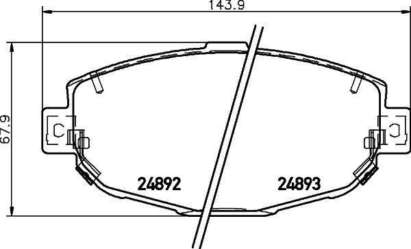 HELLA PAGID 8DB 355 036-801 - Bremžu uzliku kompl., Disku bremzes autodraugiem.lv