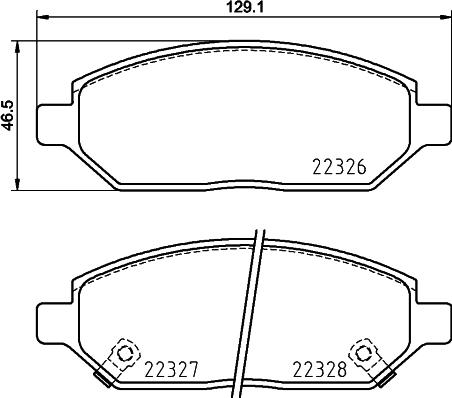 HELLA PAGID 8DB 355 025-451 - Bremžu uzliku kompl., Disku bremzes autodraugiem.lv