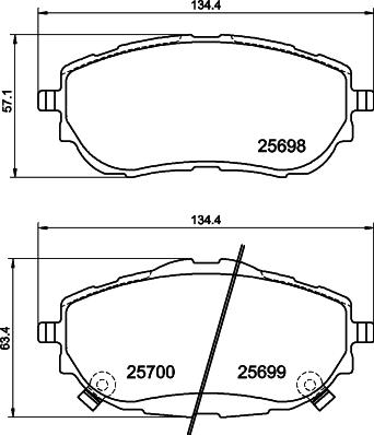 HELLA PAGID 8DB 355 020-281 - Bremžu uzliku kompl., Disku bremzes autodraugiem.lv