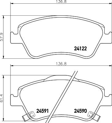 HELLA PAGID 8DB 355 028-281 - Bremžu uzliku kompl., Disku bremzes autodraugiem.lv