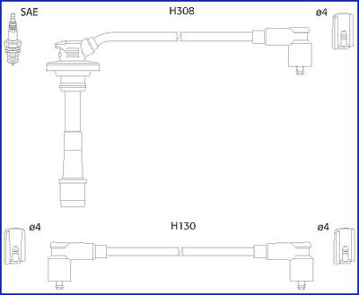 Hitachi 134562 - Augstsprieguma vadu komplekts autodraugiem.lv