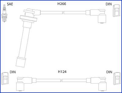 HITACHI 134522 - Augstsprieguma vadu komplekts autodraugiem.lv