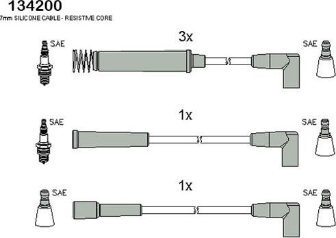 Hitachi 134200 - Augstsprieguma vadu komplekts autodraugiem.lv