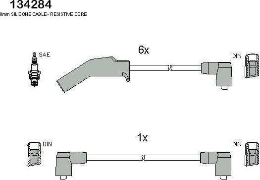 Hitachi 134284 - Augstsprieguma vadu komplekts autodraugiem.lv