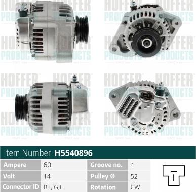Hoffer H5540896 - Ģenerators autodraugiem.lv