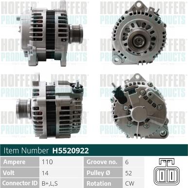Hoffer H5520922 - Ģenerators autodraugiem.lv