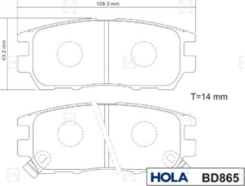 Hola BD865 - Bremžu uzliku kompl., Disku bremzes autodraugiem.lv