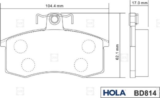 Hola BD814 - Bremžu uzliku kompl., Disku bremzes autodraugiem.lv