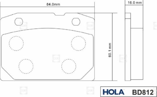 Hola BD812 - Bremžu uzliku kompl., Disku bremzes autodraugiem.lv