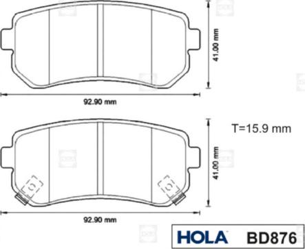 Hola BD876 - Bremžu uzliku kompl., Disku bremzes autodraugiem.lv