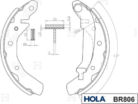 Hola BR806 - Bremžu loku komplekts autodraugiem.lv