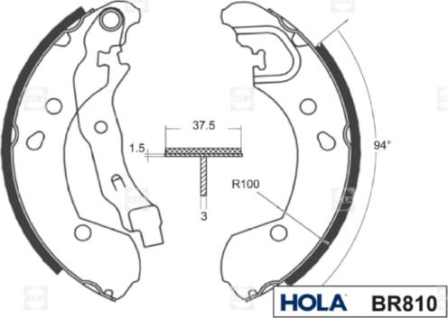 Hola BR810 - Bremžu loku komplekts autodraugiem.lv