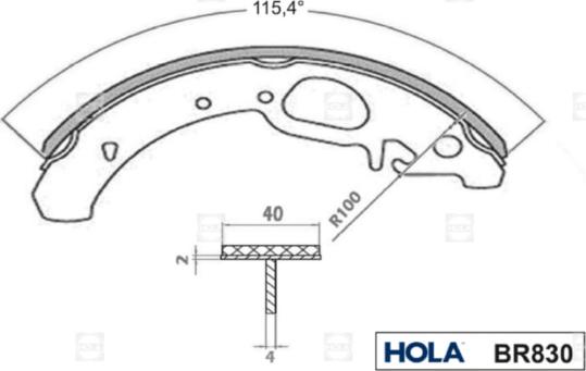 Hola BR830 - Bremžu loku komplekts autodraugiem.lv