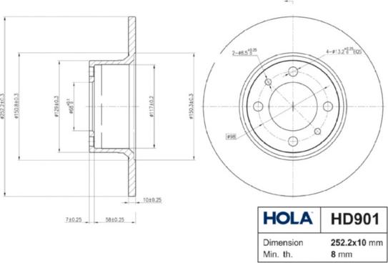 Hola HD901 - Bremžu diski autodraugiem.lv