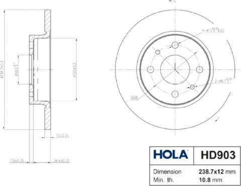 Hola HD903 - Bremžu diski autodraugiem.lv