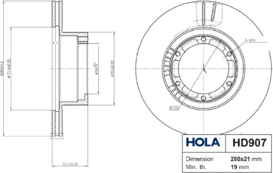 Hola HD907 - Bremžu diski autodraugiem.lv