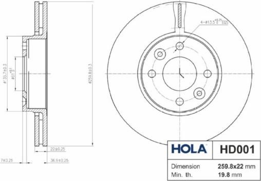 Hola HD001 - Bremžu diski autodraugiem.lv