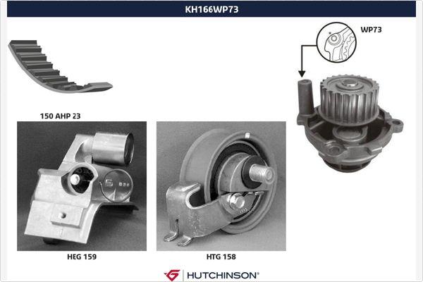 Hutchinson KH 166WP73 - Ūdenssūknis + Zobsiksnas komplekts autodraugiem.lv