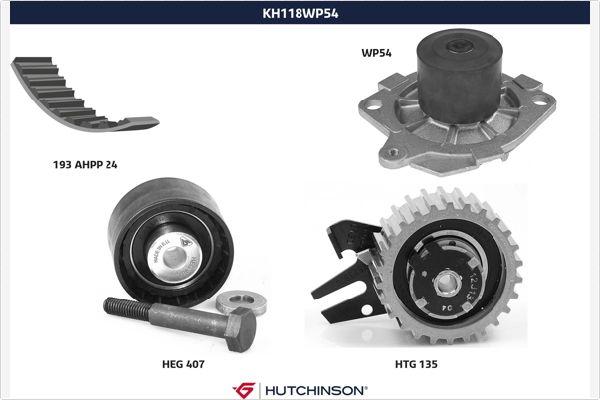 Hutchinson KH 118WP54 - Ūdenssūknis + Zobsiksnas komplekts autodraugiem.lv