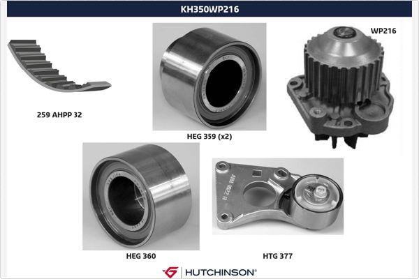 Hutchinson KH 350WP216 - Ūdenssūknis + Zobsiksnas komplekts autodraugiem.lv