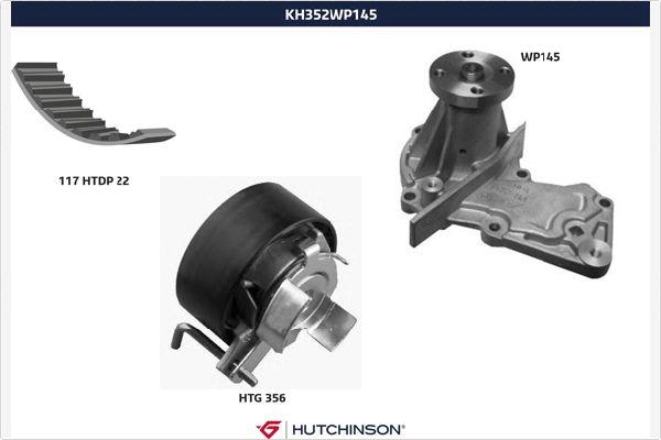 Hutchinson KH 352WP145 - Ūdenssūknis + Zobsiksnas komplekts autodraugiem.lv