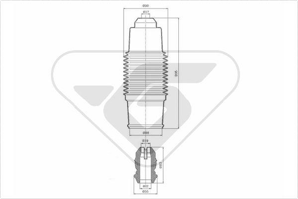 Hutchinson KP084 - Putekļu aizsargkomplekts, Amortizators autodraugiem.lv
