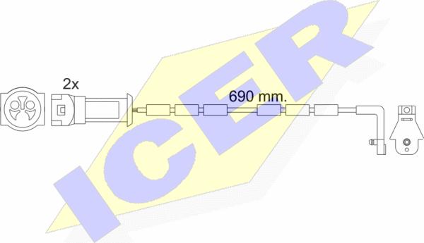 Icer 610445 E C - Indikators, Bremžu uzliku nodilums autodraugiem.lv