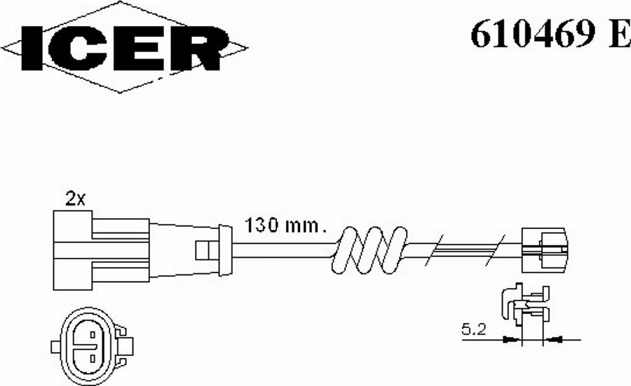 Icer 610469E - Indikators, Bremžu uzliku nodilums autodraugiem.lv