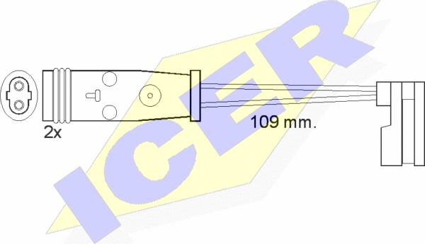 Icer 610483 E C - Indikators, Bremžu uzliku nodilums autodraugiem.lv