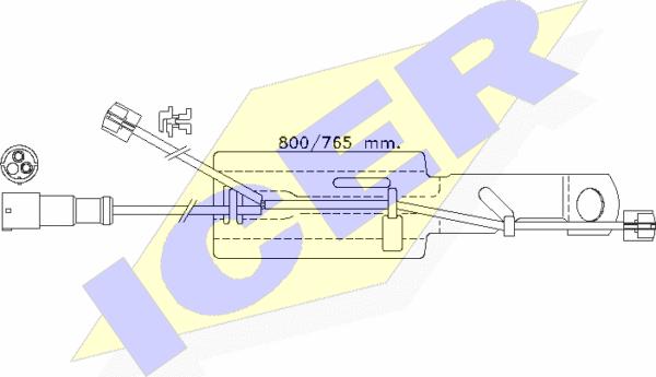 Icer 610432 E C - Indikators, Bremžu uzliku nodilums autodraugiem.lv